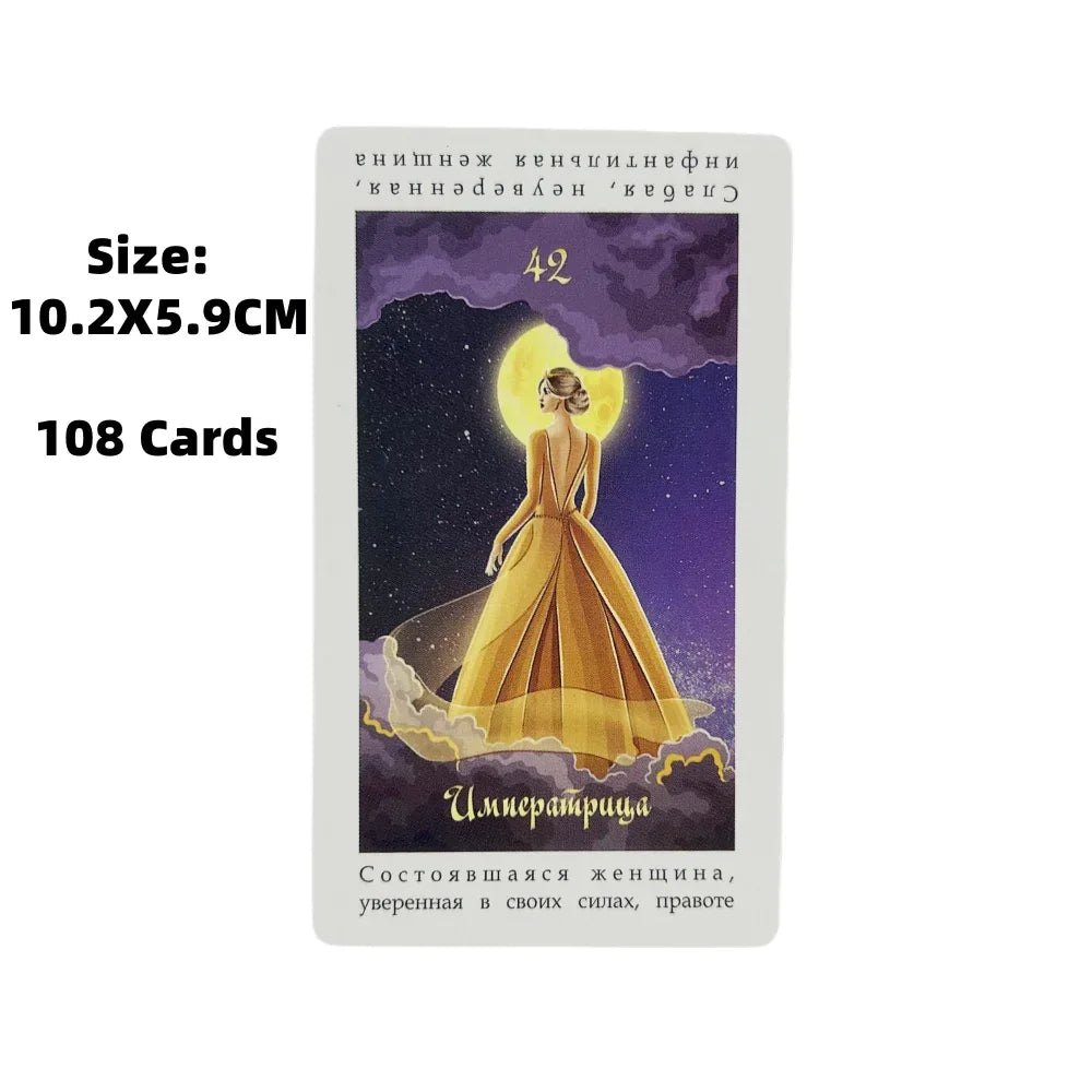 Tarot Oracle Deck - Neliotype Russian Educational 108-Card Set for Divination, Visions, and Interactive Play