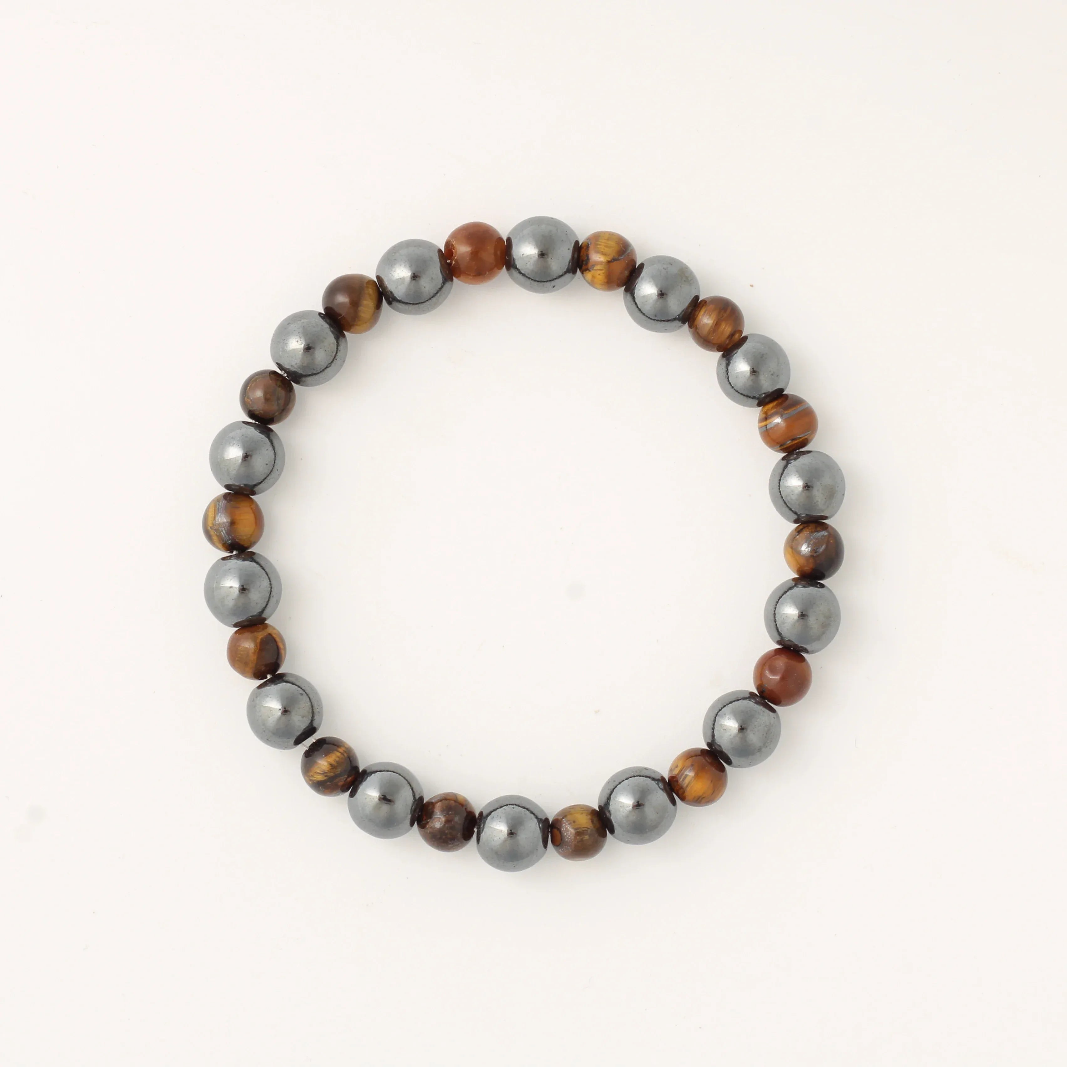 ✨ Elegant Winter Jewelry – Black and Yellow Tiger's Eye with Hematite Bead Bracelet – Perfect Gift for Husband for Daily Style