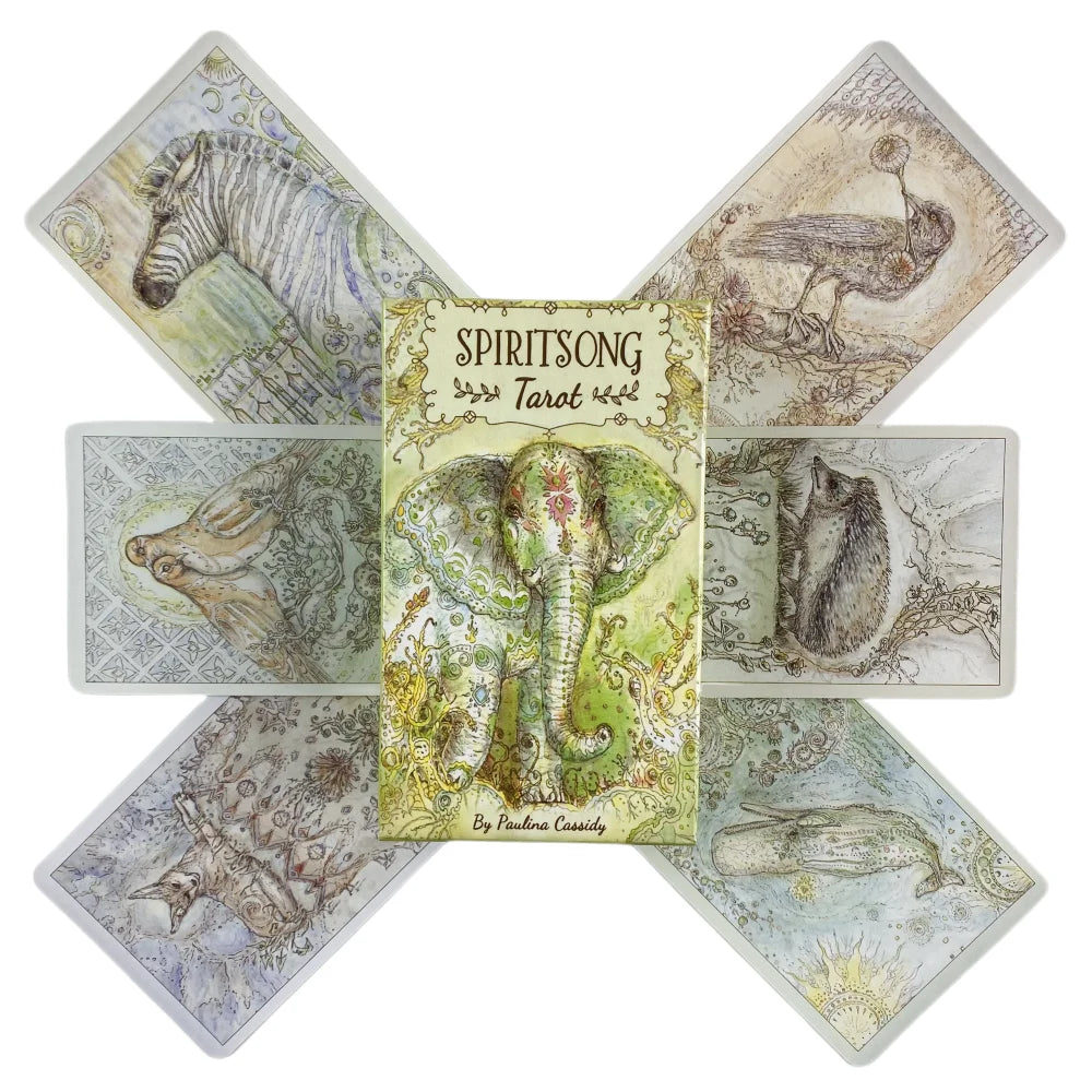 Spiritsong Tarot – 78-Card Animal Spirit Tarot Deck with 108-Page Guidebook, English Edition