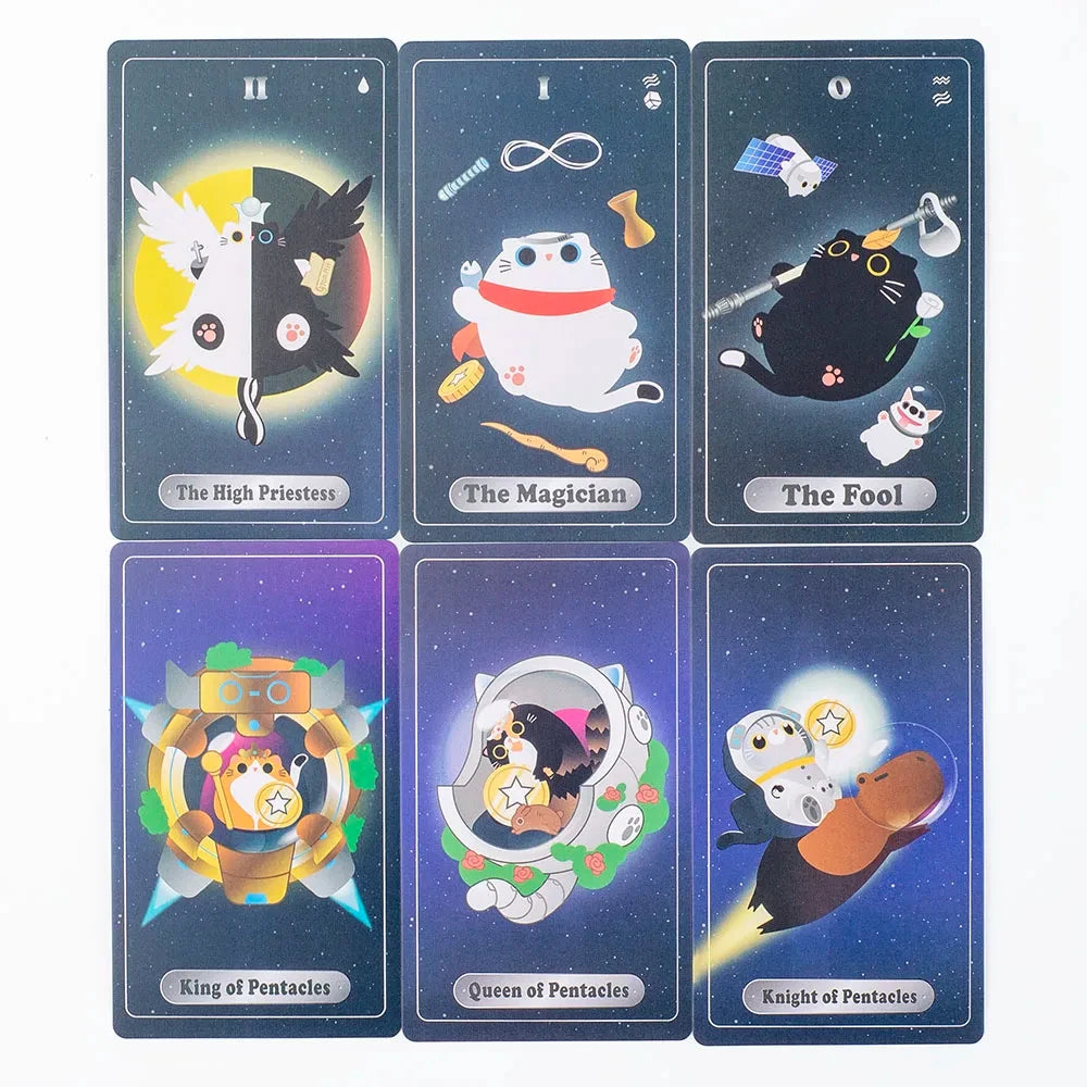 🐱 Yin Yang The Cat Univercat Tarot Deck – 83 Magical Cards | English Edition | Divination & Family Board Game Set