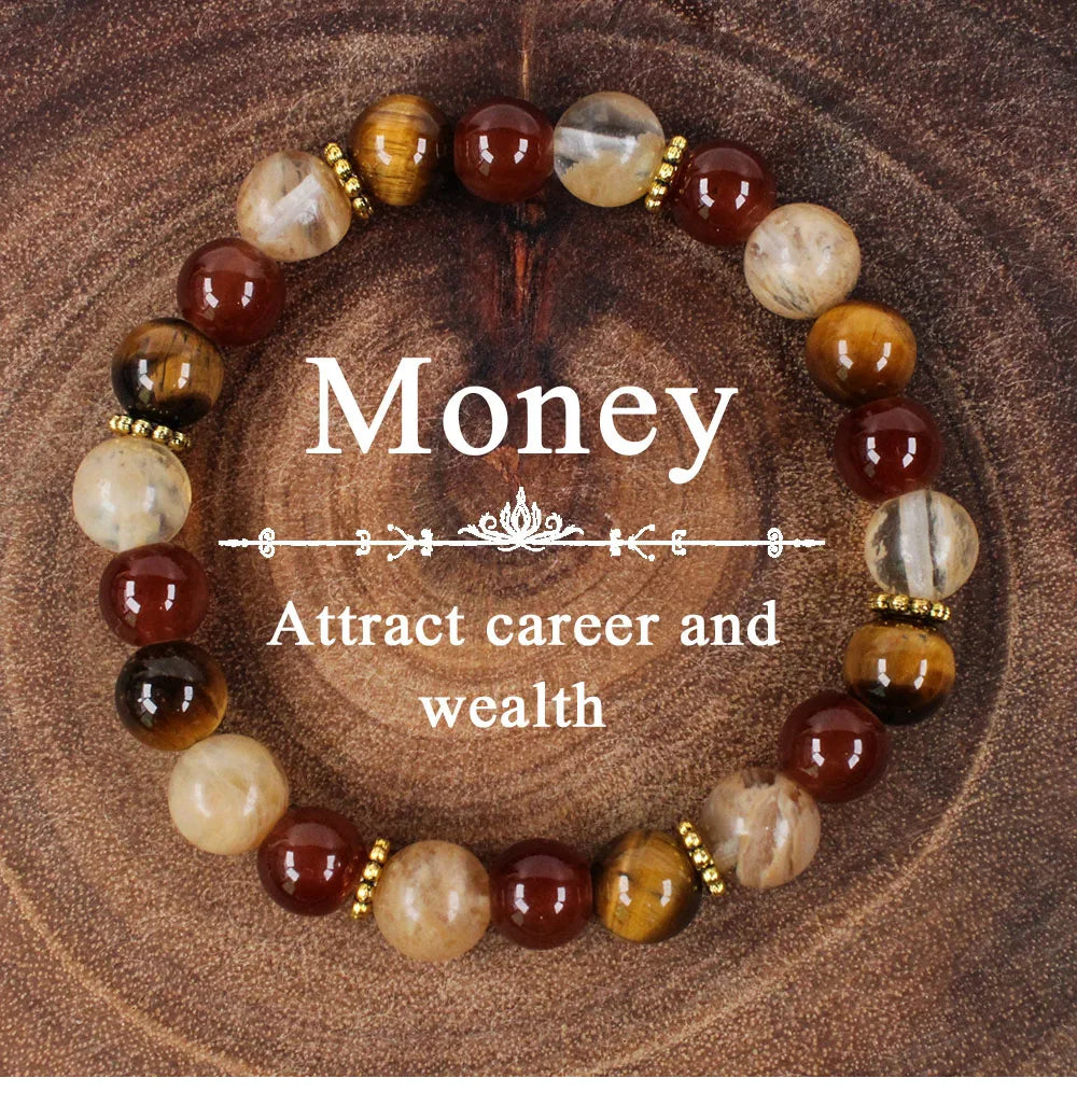 ✨ Stone Bracelets for Women – Tiger Eye, Red Agate & Citrine | November Birthstone Jewelry | Feng Shui Healing & Music Inspired