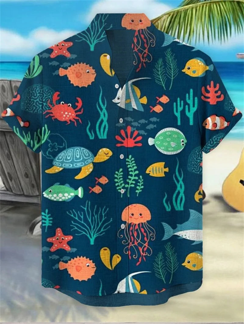 🏝️ The Global 3D Import Masterpiece: Premium Men's Casual Hawaiian Shirt – High-Definition 3D Graphic Print, Ultra-Comfort Single-Breasted Camisa De Hombre, and Affordable Luxury Styling (Cosas Baratas) SFQQQD493