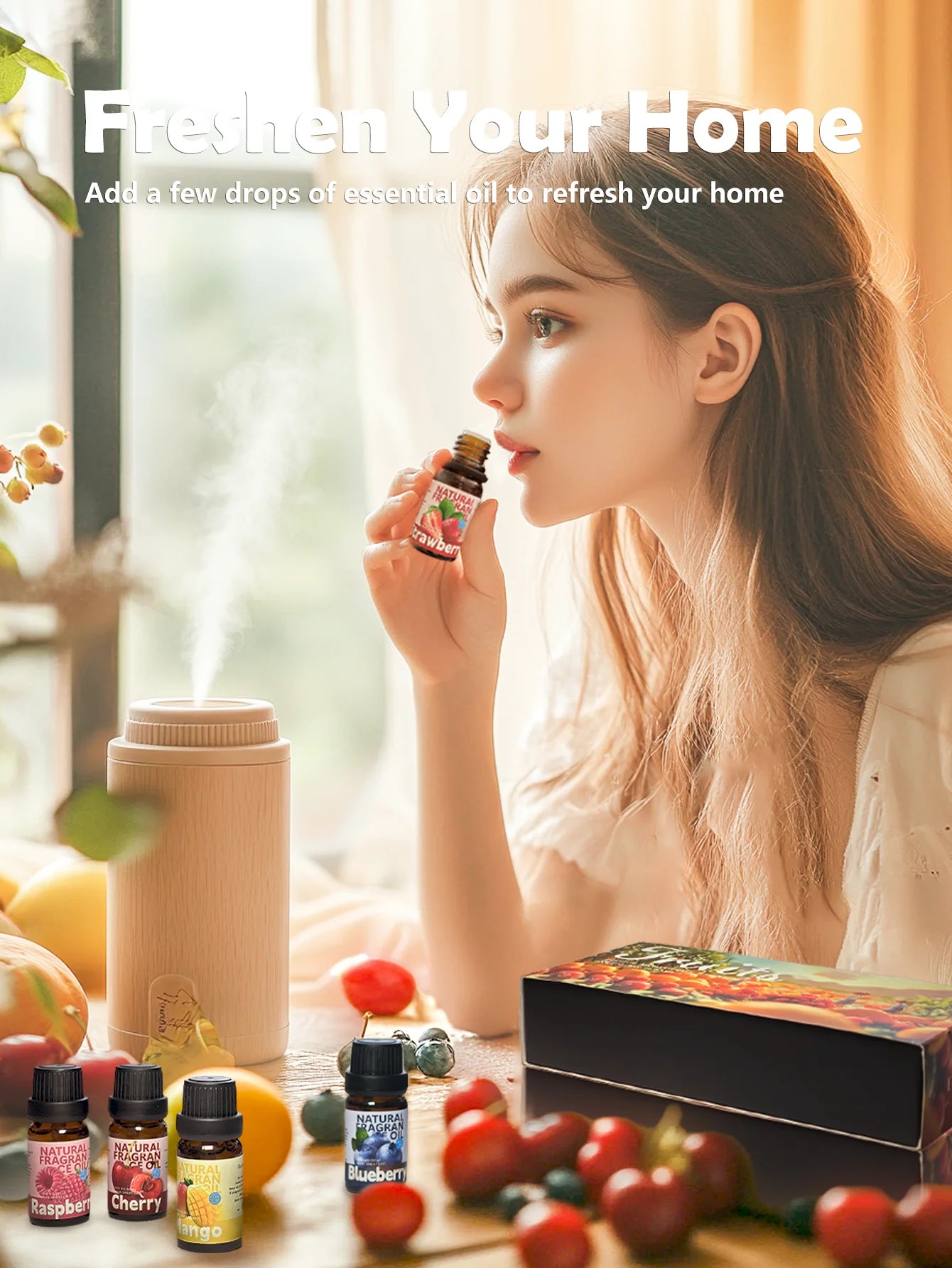 🍊 10ml Fruity Essential Oils – Sweet Fruit Fragrance Collection for Diffusers, Candles, and Home Aromatherapy﻿