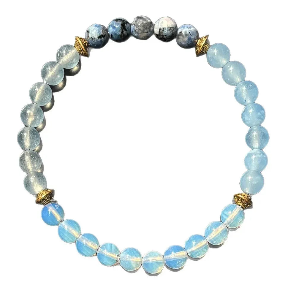 🗣️ The "True Self" Confidence Bracelet: Opal & Sodalite for Courage & Expression (6mm)
