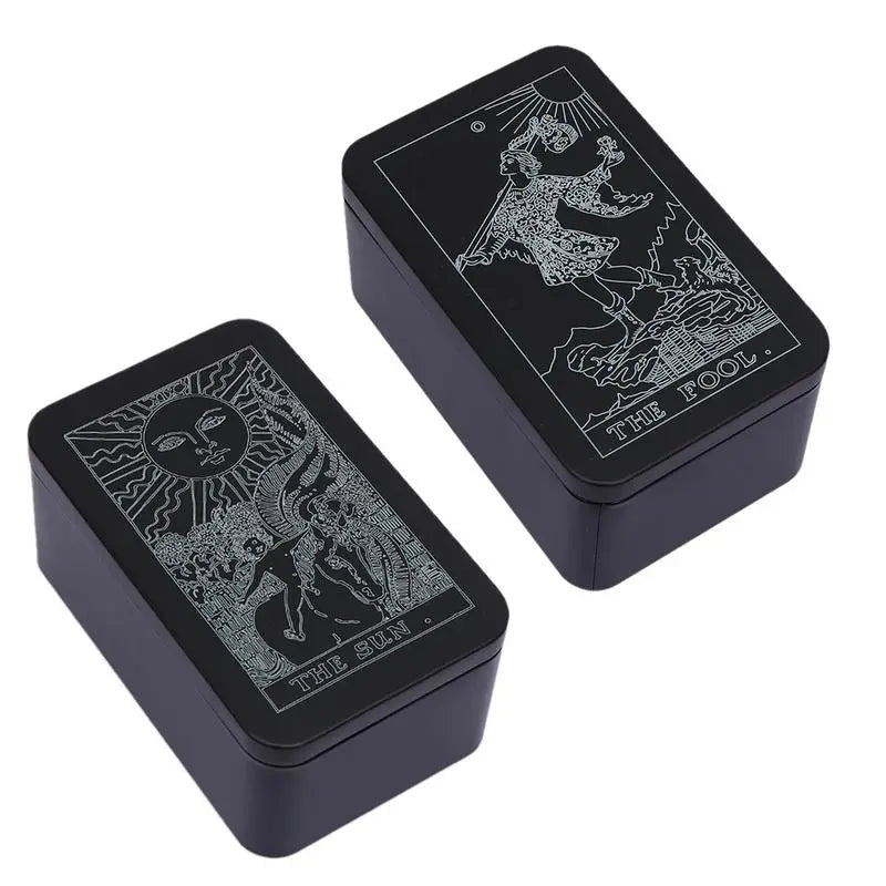 Tarot Cards Box Iron Case Holder for Card Deck Storage Portable Tarot Organizer Storage Case Holder Box For Tarot Cards And Game
