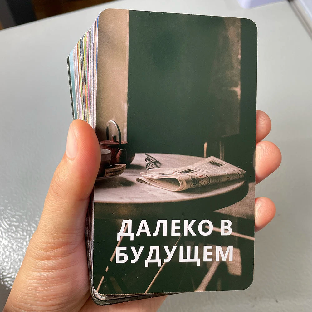 🃏 Таро времени﻿ – 54 Cards | Russian Edition | Elegant Keywords for Prophecy & Divination | Fortune-Telling Toys & Family Game | Guidebook Included | Free Shipping