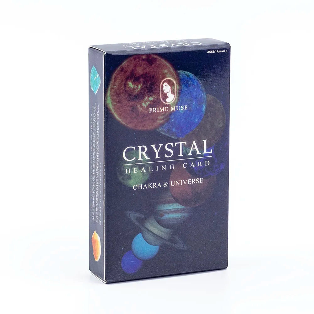 Crystals Healing Cards – 60-Card English Oracle Deck with Crystal & Zodiac Cards for Divination & Party Games