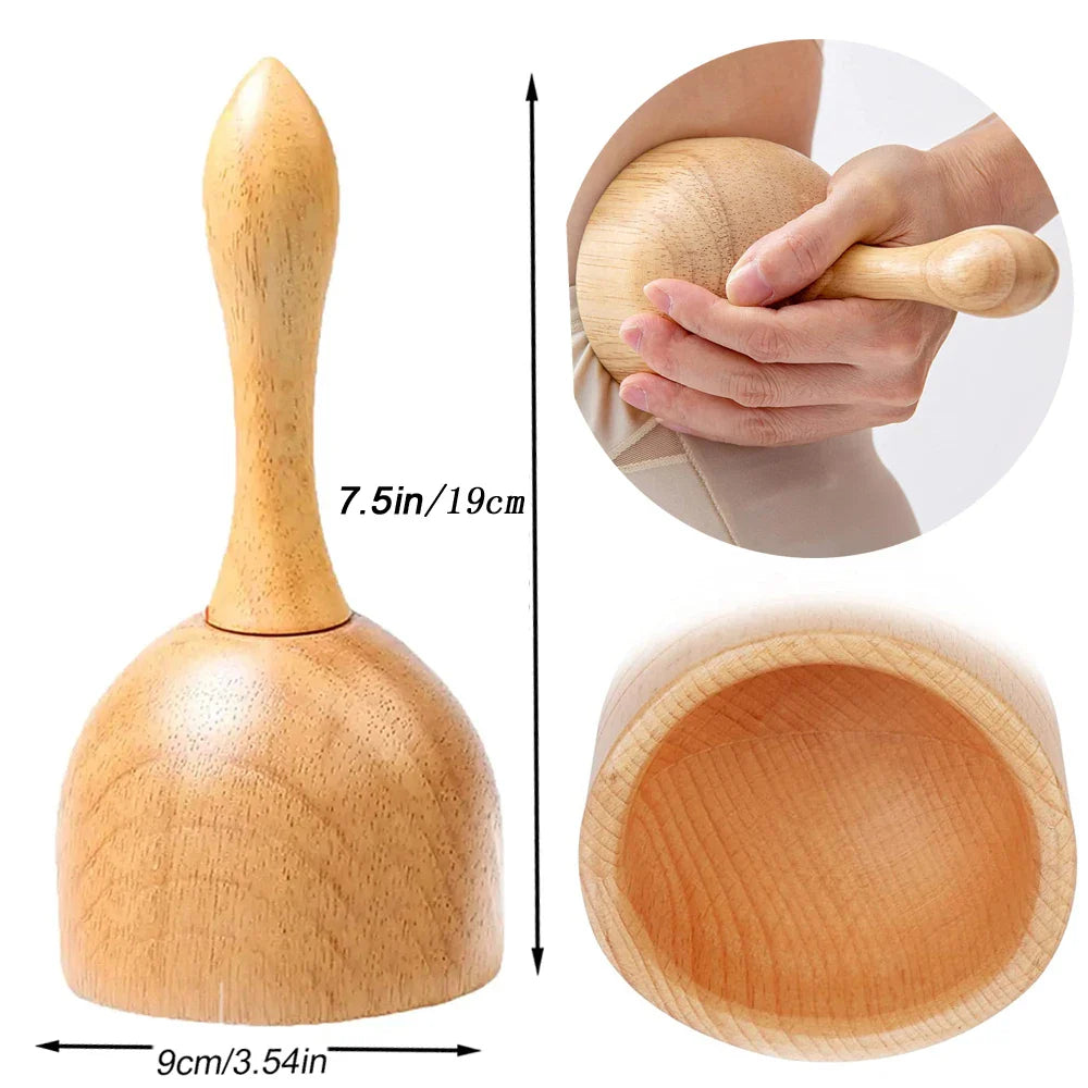 Wooden Handheld Massage Cup – Swedish Wood Therapy Cup for Lymphatic Drainage, Body Sculpting & Anti-Cellulite Gua Sha﻿ 3