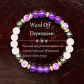 ✨ Elegant Natural Stone Bracelet – Purple Crystal Round Beads for Women – Daily Decoration & Perfect Christmas Gift Jewelry