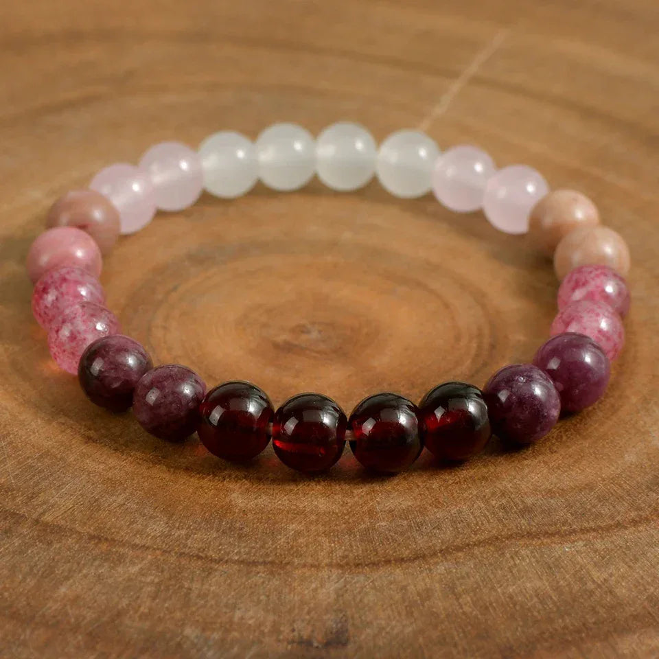 ✨ Pink Amethyst Cubic Self-Love Bracelet – Beautiful Handmade Natural Stone Beaded Bangles – Perfect Couple Love Gifts