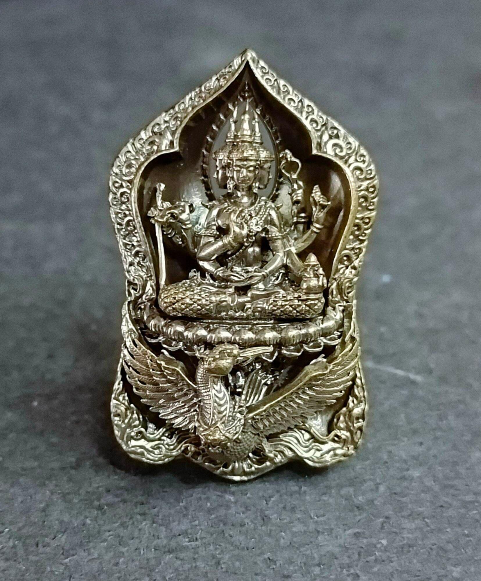 ✨ Phra Phrom Siam Thewa – Supreme Brahma Deity Amulet by Luang Pu Kruba Kampheng Thitipanyo, Makangam Hermitage, Kamphaeng Phet รมดำมันปู