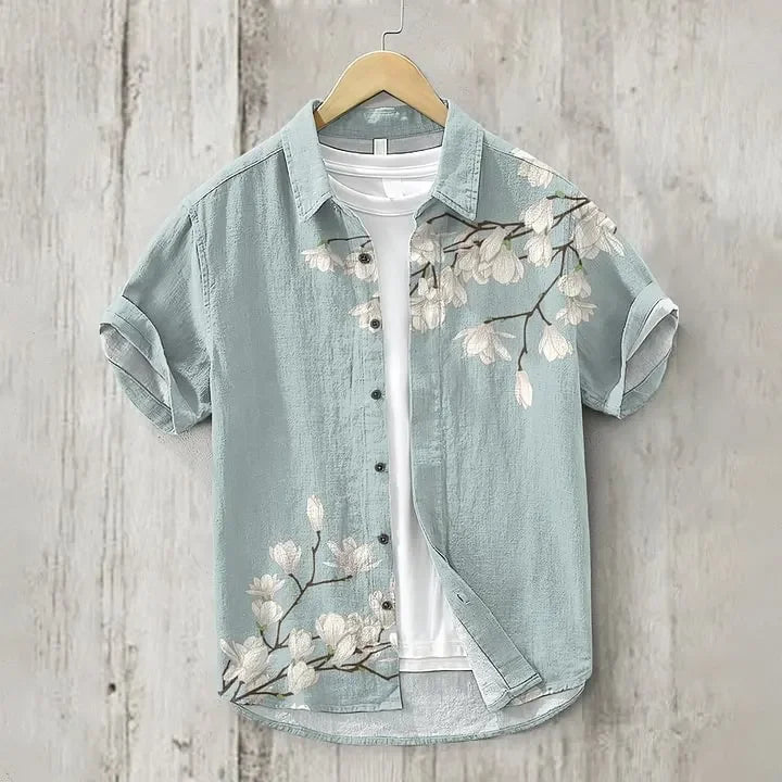 🌅 The Solar Horizon 3D Masterpiece: Premium Men's Casual Short-Sleeve Shirt – High-Definition Sunset Digital Print, Breathable Silk-Touch Fabric, and Sophisticated Modern-Fit Silhouette HZ799