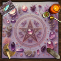 🃏 Colorful Flower of Life Tarot Tablecloth – Mandala Celestial Energy Altar Cloth for Astral Divination, Tarot Mat & Mystical Home Decor TLB (851)