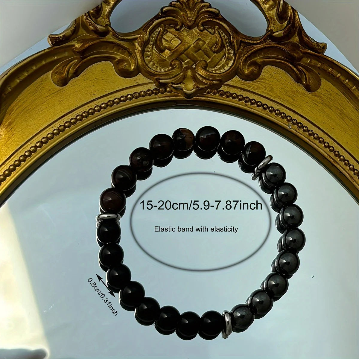 ✨ Handmade Protection and Grounding Bracelet – Red Tiger Eye and Hematite Natural Stone – Spiritual Energy Balance Jewelry