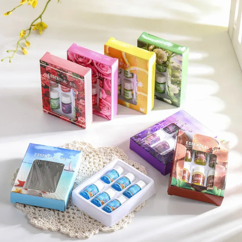 6PCS 3ML Essential Oil for Aromatherapy Diffuser Humidifier Stone Natural Plant Air Freshener Fragrance Lavender Jasmine Perfume