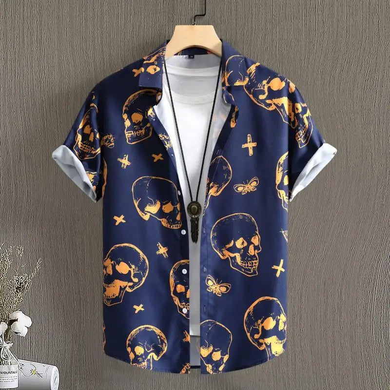 🏝️ The Harajuku-Hibiscus Y2K Masterpiece: Premium Men's Luxury Hawaiian Shirt – Retro Floral Graphic Print, Breathable Short-Sleeve Casual Top, and Signature Harajuku Oversized Silhouette CS2024AT3154
