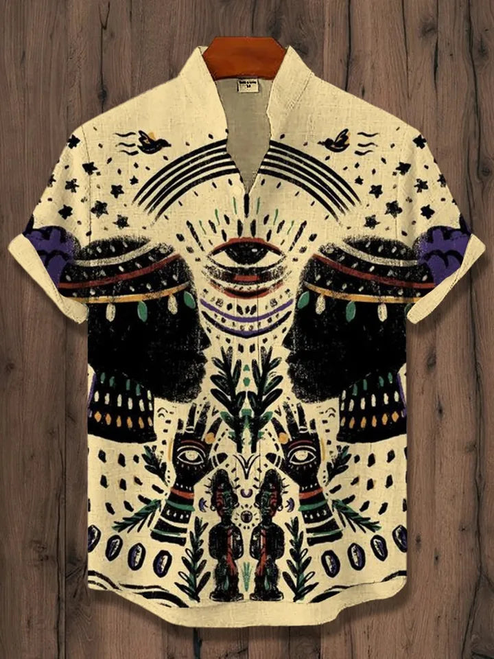 🌍 The Ancestral Ethno-Street Masterpiece: Premium Men's Vintage African Tribal Shirt – High-Definition Ethnic Graphic Print, Ultra-Breathable Lightweight Fabric, and Sophisticated Retro Holiday Silhouette