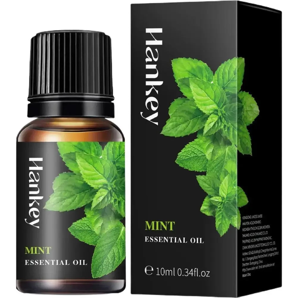 🌿 Aromatherapy Essential Oil Set – 10ml Bottles | Natural Plant Extracts | Lemon, Eucalyptus, Lavender, Jasmine, Rose, Mint, Orange | Diffuser, Humidifier & Air Freshener | Pure Fragrance for Relaxation & Wellness 10ml Mint