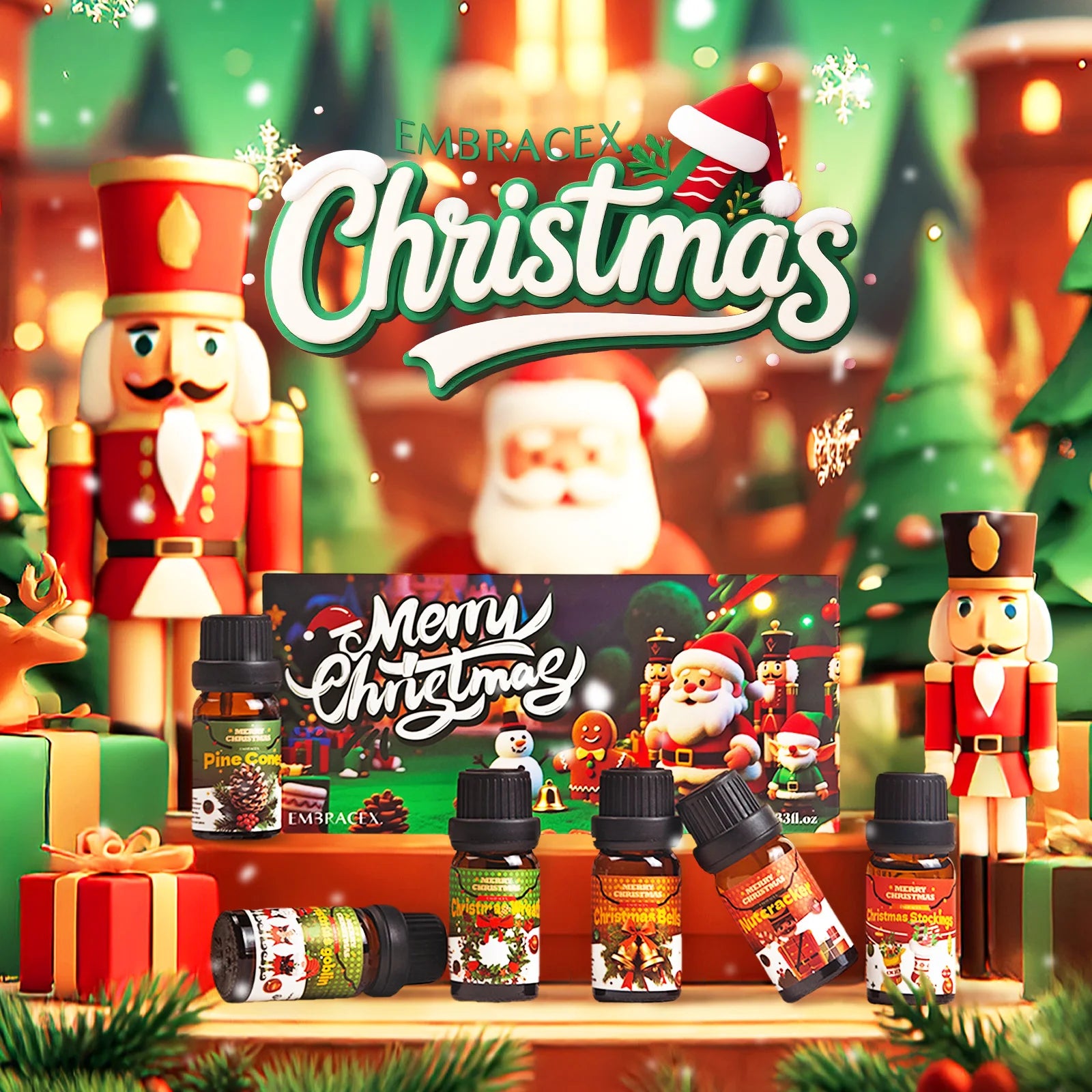 🎄 6PC/1PC Christmas Perfume Essential Oil Gift Set – Festive Aromatherapy Collection for Diffuser, Candle Making, and Home Freshening﻿