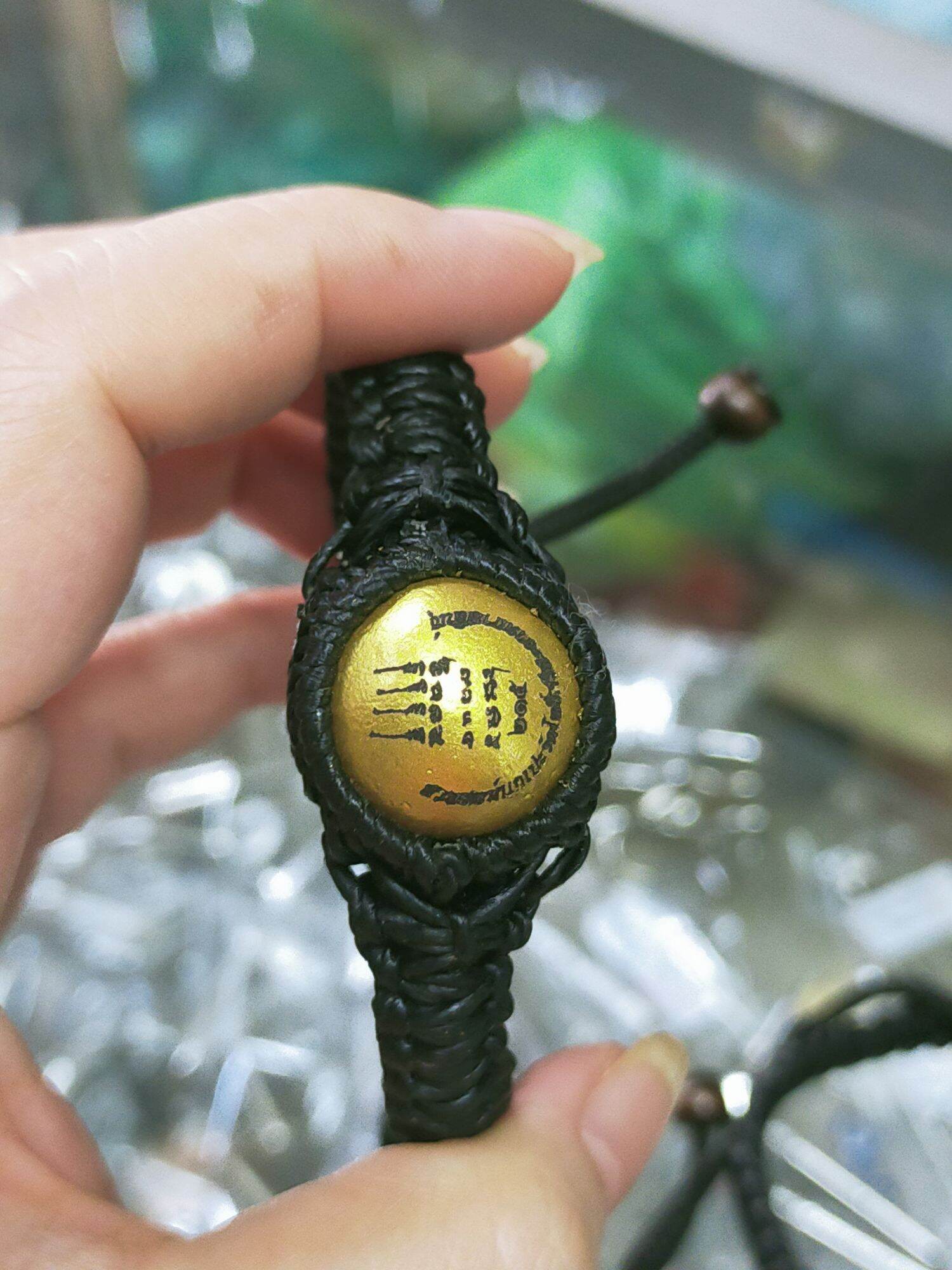 Authentic Braided Cord Bracelet with Luk Om Plik Duang by Luang Pu Sila - Spiritual Luck and Protection Charm