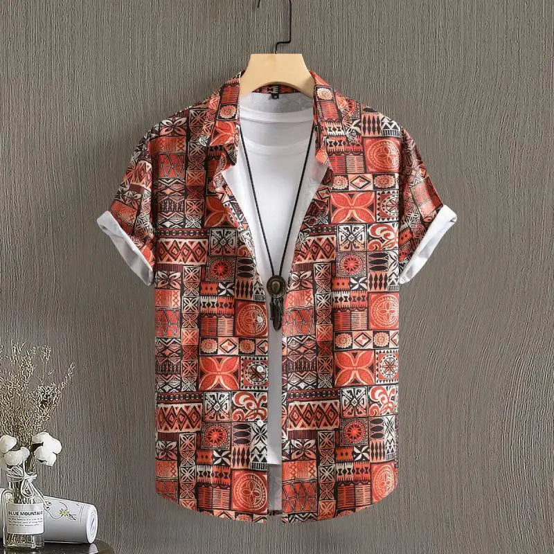 🏝️ The Harajuku-Hibiscus Y2K Masterpiece: Premium Men's Luxury Hawaiian Shirt – Retro Floral Graphic Print, Breathable Short-Sleeve Casual Top, and Signature Harajuku Oversized Silhouette CS2024AT3150