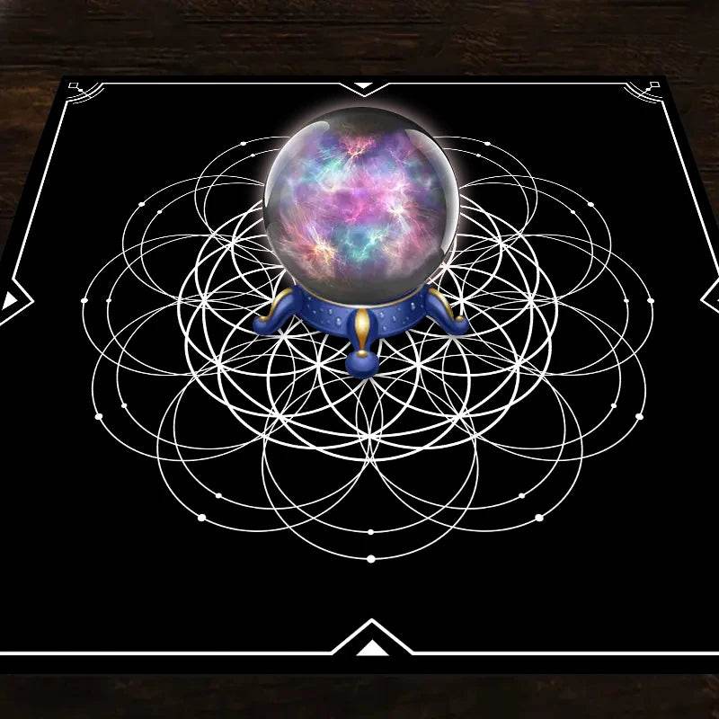 Moon Phase Tarot Card Tablecloth - Gold for Spiritual Readings and Rituals