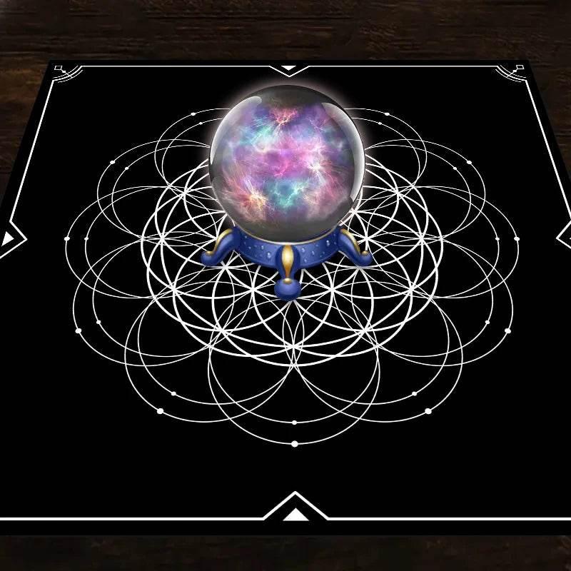Moon Phase Tarot Card Tablecloth - Gold for Spiritual Readings and Rituals