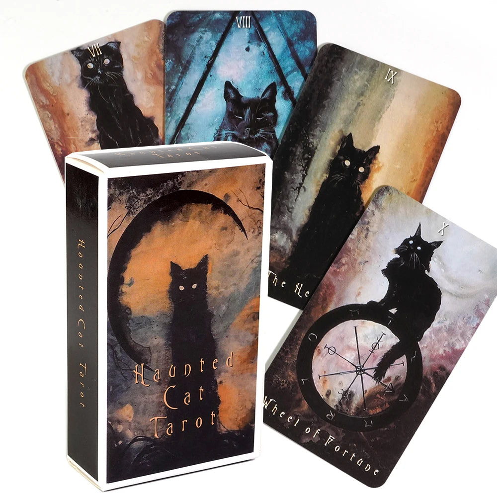 ✨ Haunted Cat Tarot – 78-Card Deck with Original Surreal & Fantasy Feline Art for Family Party Board Games