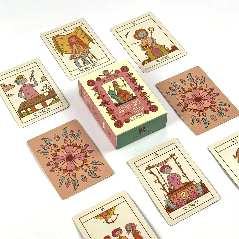 Squid Cake Marseille Tarot Deck – 78-Card Modern Twist for Family, Party, and Divination Games