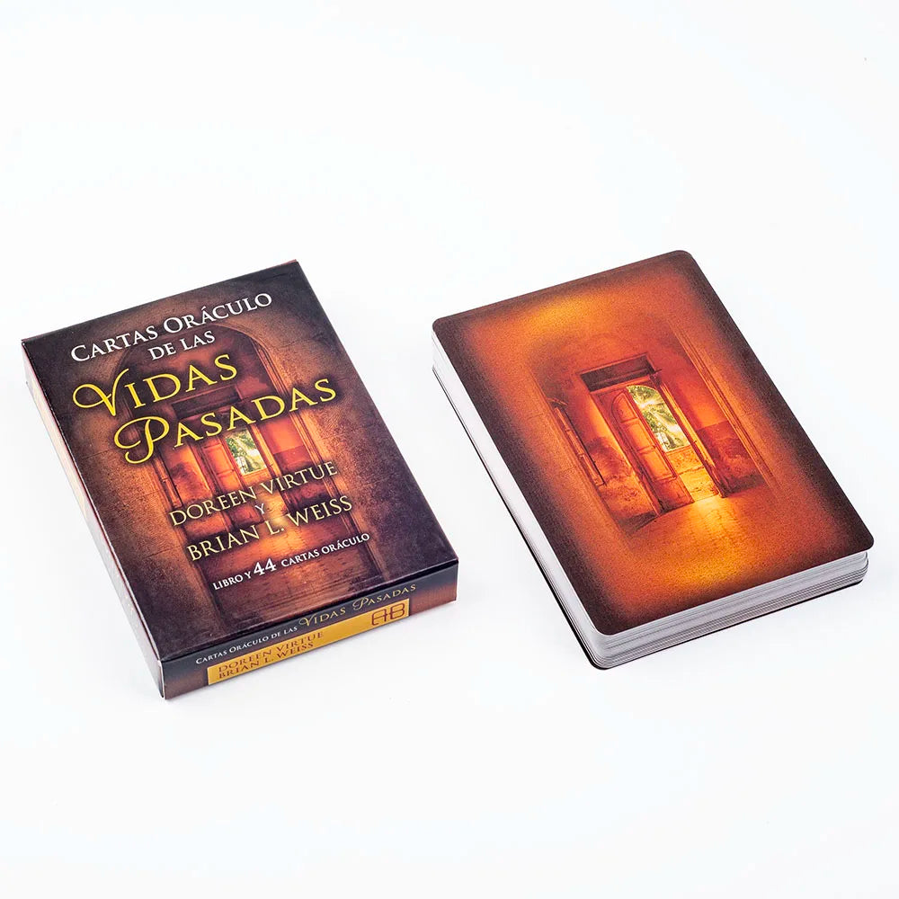 💗 Past Life Oracle Cards – 44-Card Spanish Tarot Deck for Divination & Fortune Telling