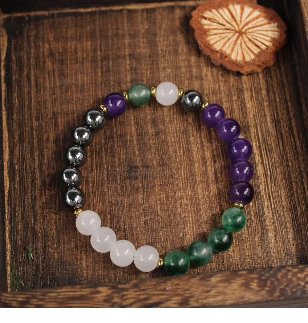 💎 Elegant Natural Healing Crystal Bracelet for Women: Stress & Anxiety Relief Gemstone Jewelry – The Perfect Self-Care Gift for Mom, Grandma & Sister