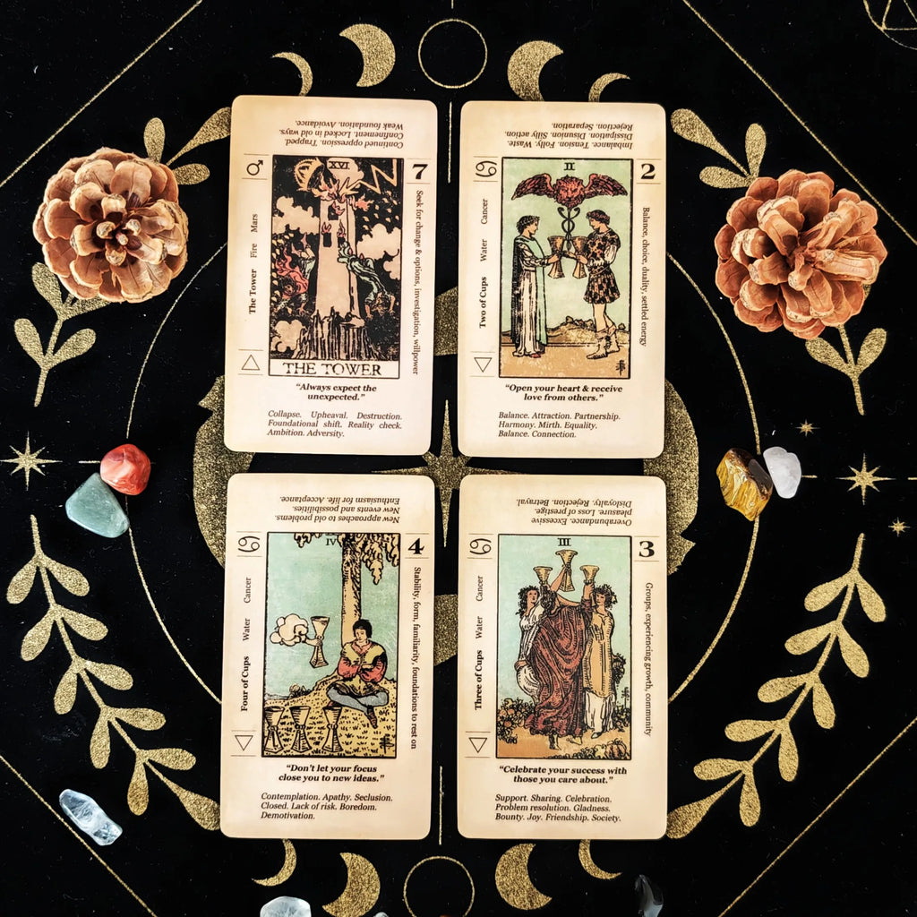 🔥Beginner Tarot Deck with Keywords & Meanings | Antiqued 78-Card Set Including Reversed Cards Guide