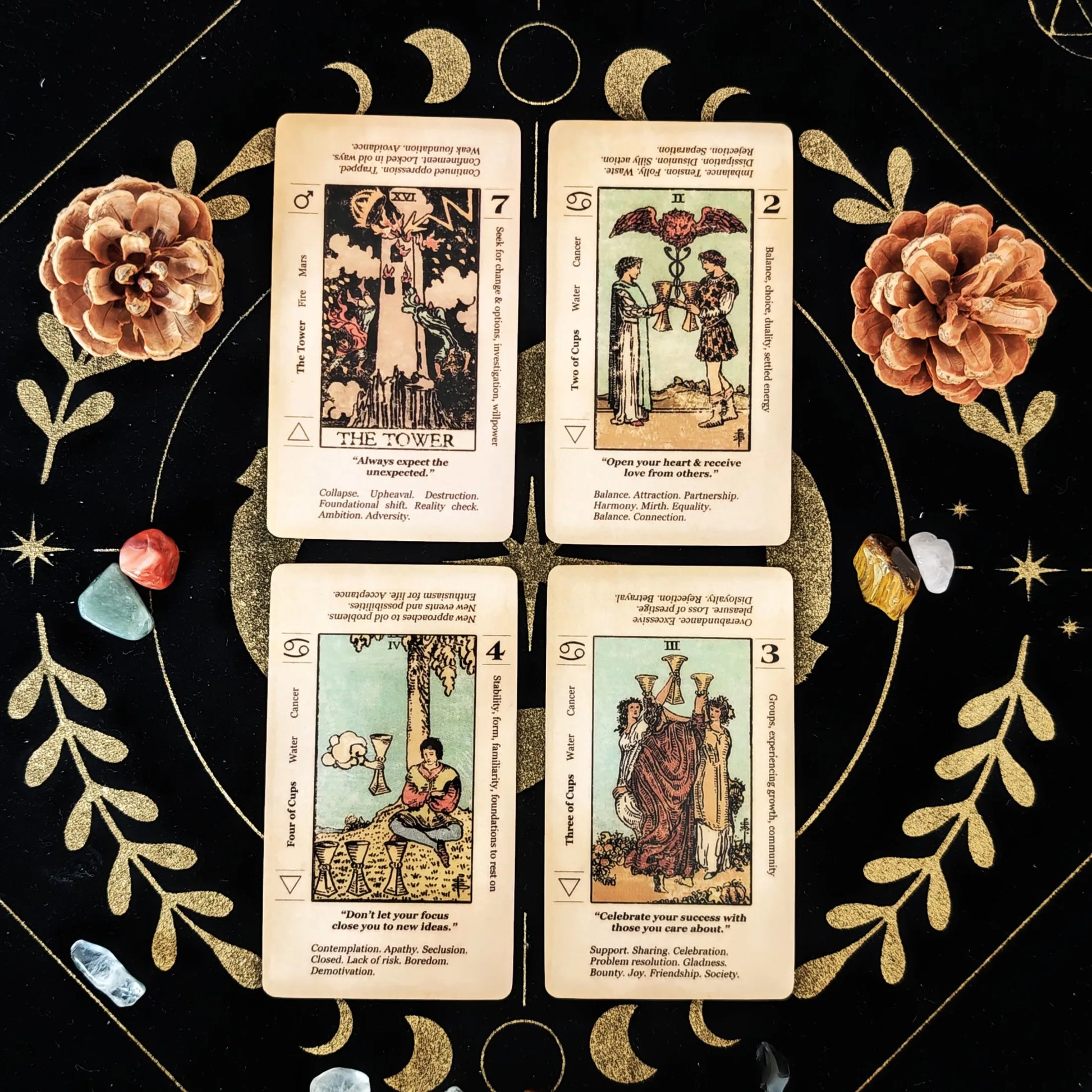 🔥Beginner Tarot Deck with Keywords & Meanings | Antiqued 78-Card Set Including Reversed Cards Guide
