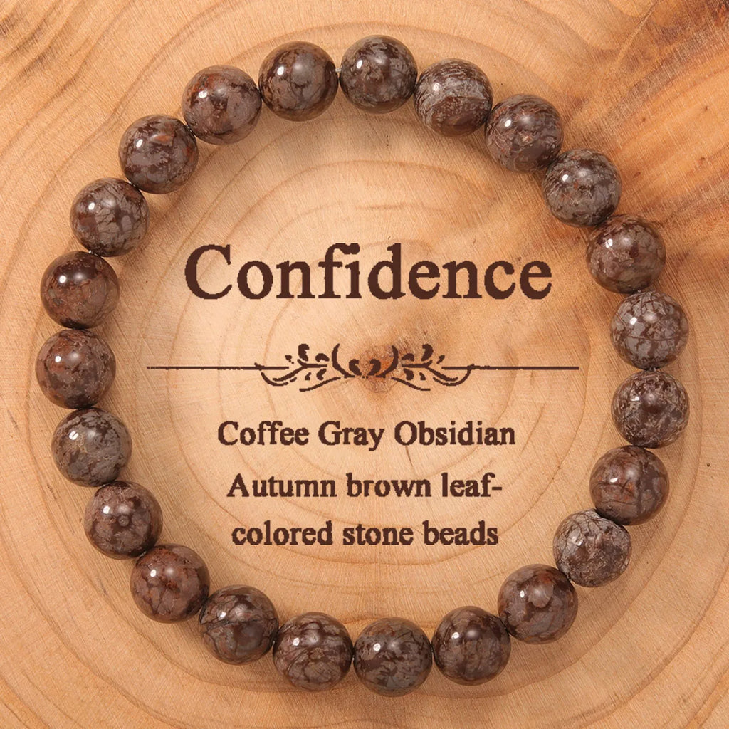 ☕ Brown Coffee Agate Bracelet for Women – Elegant Natural Stone Beaded Jewelry