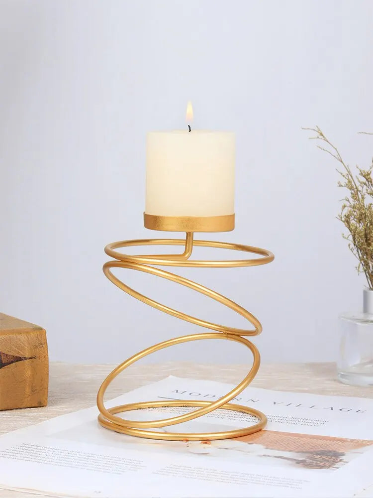 ✨ Ins Luxury Style Metal Candle Holders – Simple Golden Elegance for Weddings & Home Decor