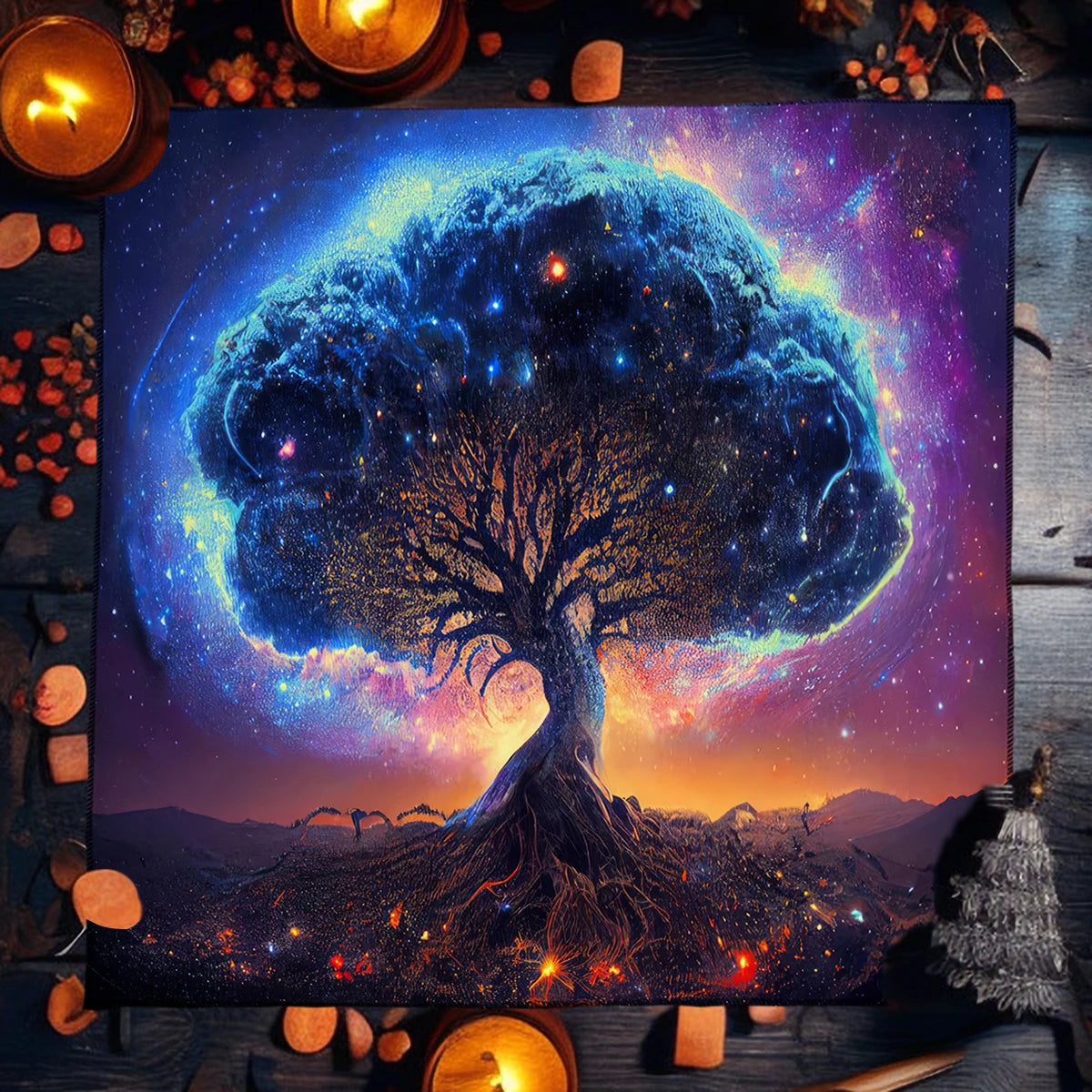 🧿Mystical Sun & Moon Phoenix Tarot Tablecloth – Ice and Fire Phoenix Altar Cloth for Powerful Tarot Readings, Witchcraft & Celestial Home Decor TLB (455)