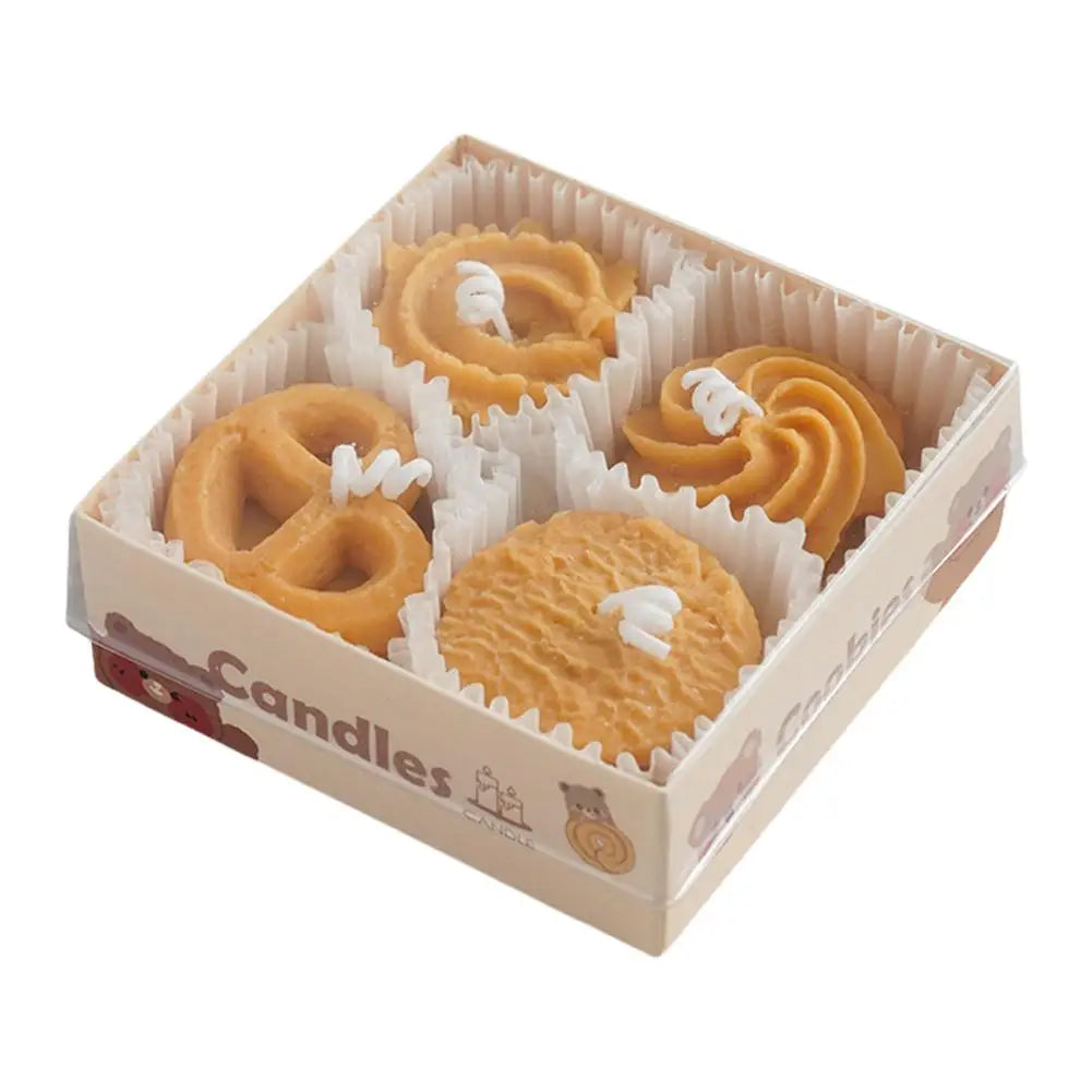 🍪 Christmas Cookie Scented Candle Gift Set – Realistic Biscuit-Shaped Soy & Paraffin Wax Candles | Cozy Gourmand Holiday Decor | 4pcs Set with Charming Xmas Vibes
