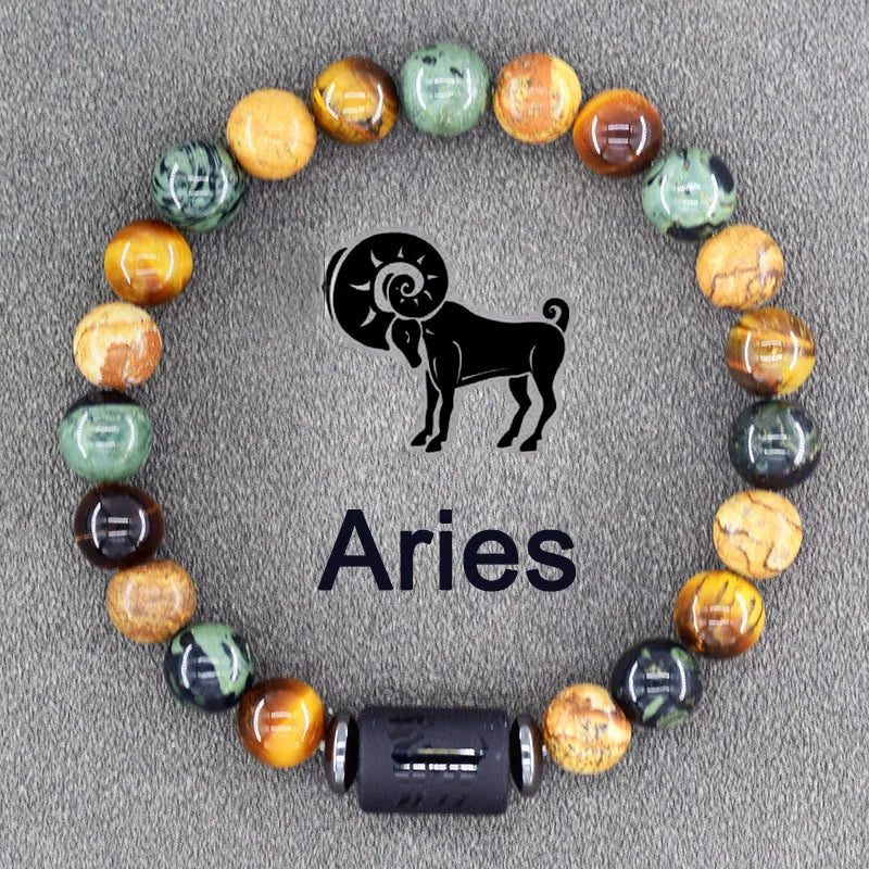 ✨ Zodiac Sign Bracelet Homme 12 Constellation Bangles – Adjustable Unisex Astrology Jewelry | Gemini, Virgo, Leo, Libra & More | Perfect Friendship Gift 1 8mm Beads
