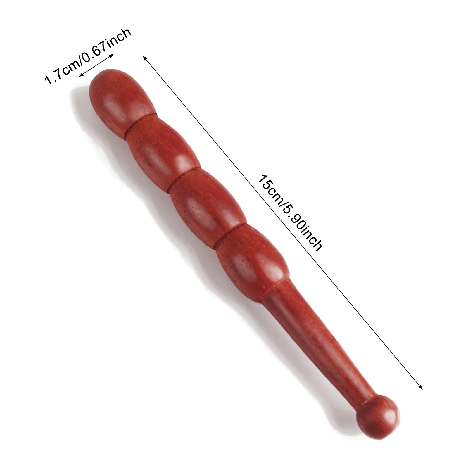 Wood Massage Stick – Natural Rosewood Thai Acupoint Reflexology Tool for Full Body Deep Tissue Relaxation﻿