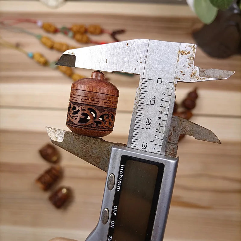 🌿 Wood Hollow Carved Aromatherapy Bottle – Mini Vase Pagoda Design | Car Hanging Decoration & Fragrance Diffuser Pendant | Free Shipping lotus B