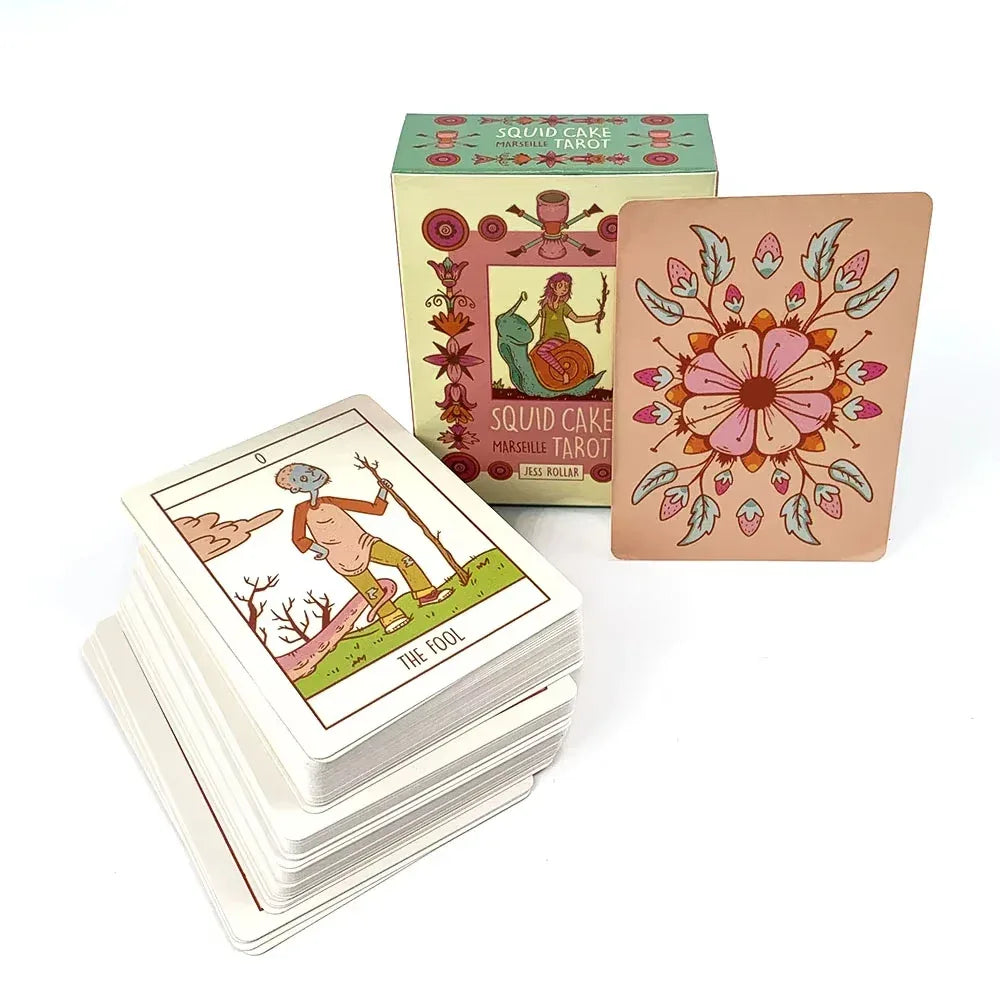 Squid Cake Marseille Tarot Deck – 78-Card Modern Twist for Family, Party, and Divination Games