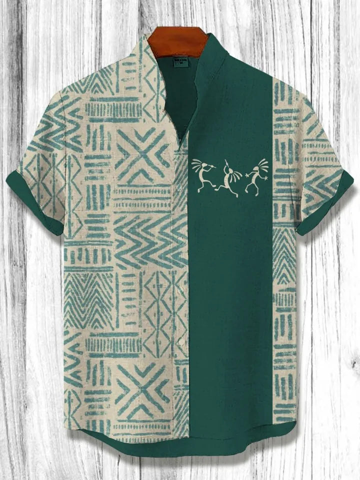 🌍 The Ancestral Ethno-Street Masterpiece: Premium Men's Vintage African Tribal Shirt – High-Definition Ethnic Graphic Print, Ultra-Breathable Lightweight Fabric, and Sophisticated Retro Holiday Silhouette