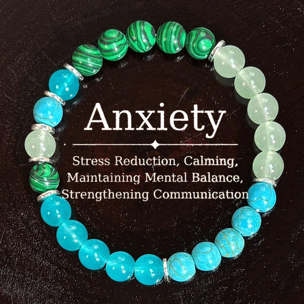 ✨ 8mm Malachite & Turquoise Vitality Bracelet – Stress Relief, Mental Balance & Communication Booster