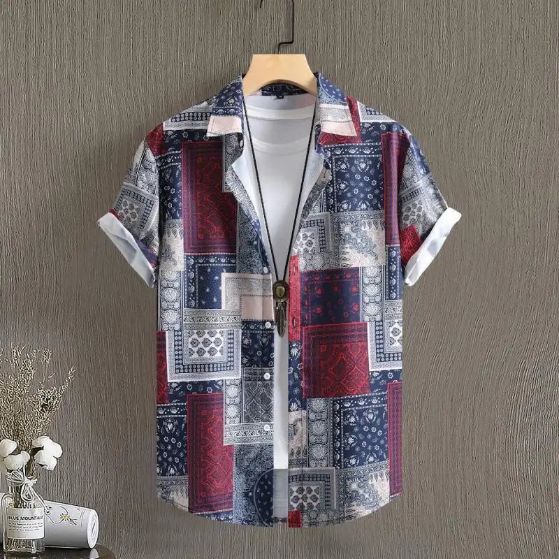 🏝️ The Harajuku-Hibiscus Y2K Masterpiece: Premium Men's Luxury Hawaiian Shirt – Retro Floral Graphic Print, Breathable Short-Sleeve Casual Top, and Signature Harajuku Oversized Silhouette