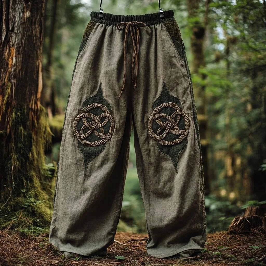 🃏 Men’s Retro Viking Celtic Skeleton 3D Printed Drawstring Pants – Casual Straight-Leg Summer Beach Pants, Plus Sizes S–5XL D81PHG259162366