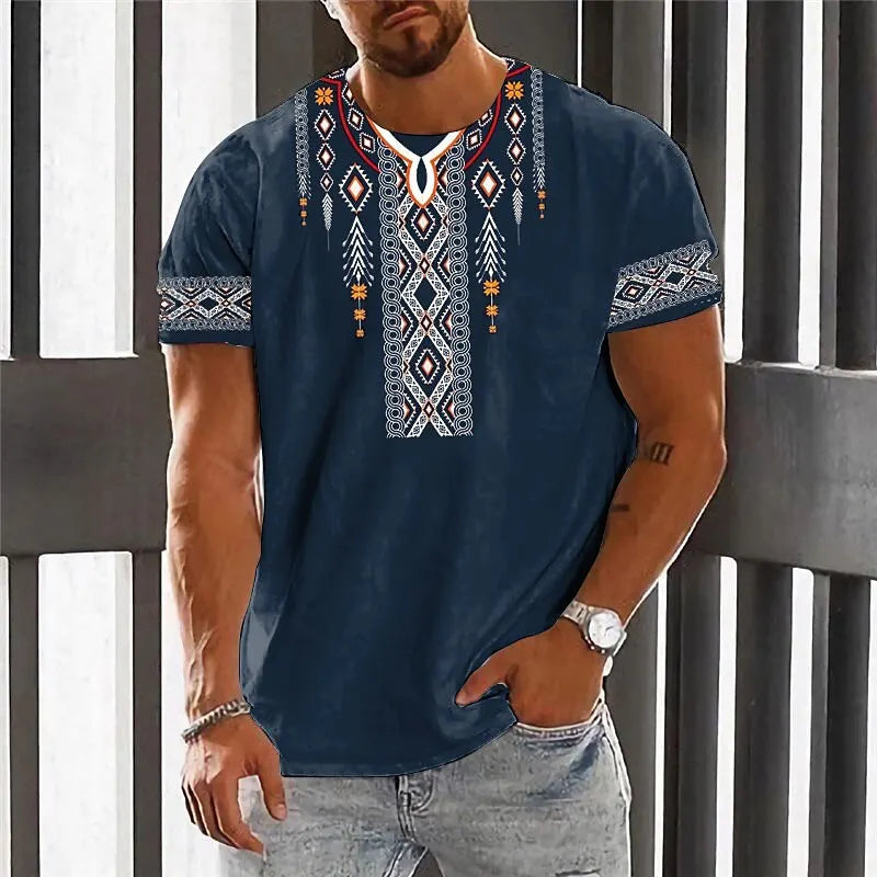 🌍 The Dashiki Street-Heritage T-Shirt: Premium Men’s Vintage Ethnic Tee – High-Definition Traditional Dashiki Print, Breathable Soft-Touch Cotton Blend, and Sophisticated Retro Streetwear Short-Sleeve
