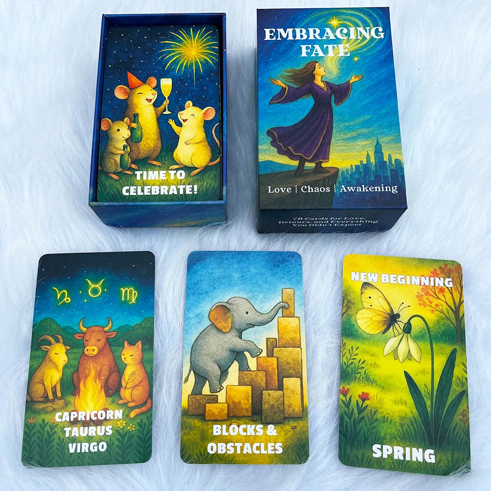 Embracing Fate Oracle Cards, 78 Cards for love Guidance & Inner Clarity , Spiritual Awakening Oracle Deck, 12x7cm, Taro Cards