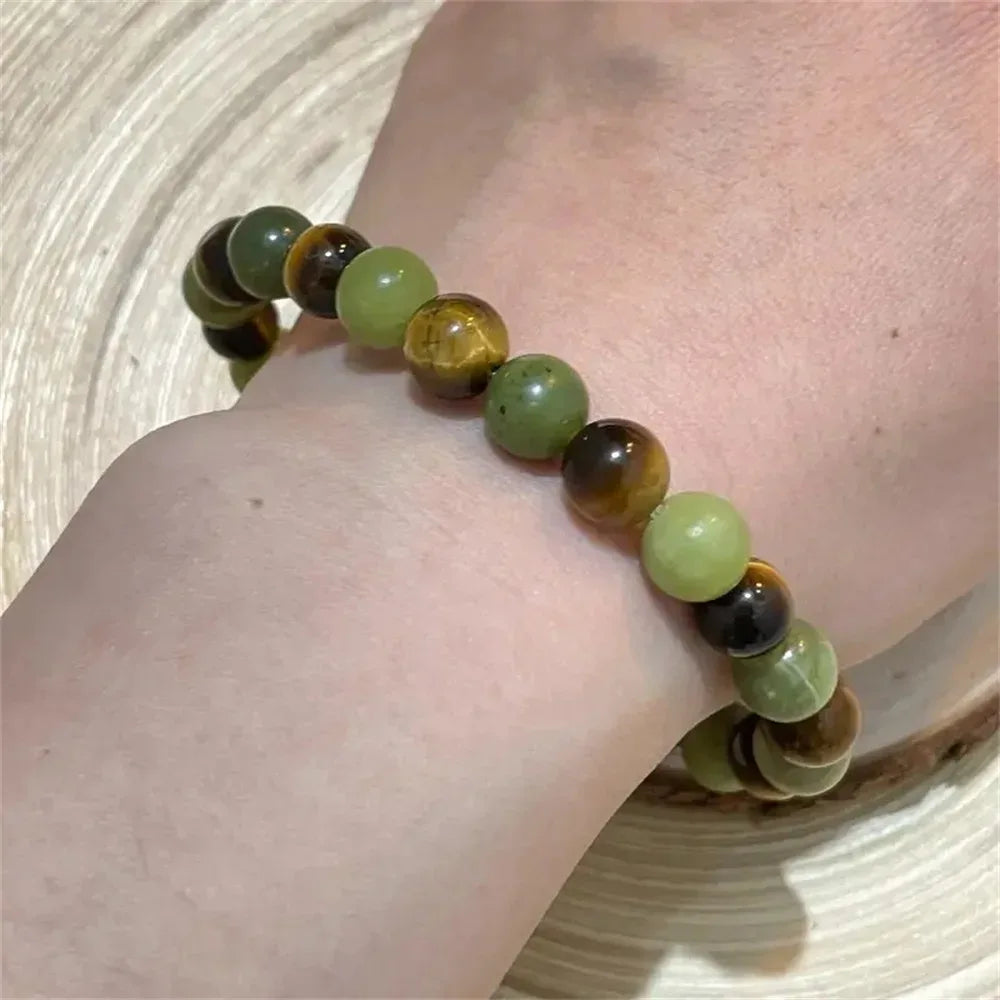💰 The "Legacy of Wealth" Feng Shui Bracelet: Vintage Tiger Eye & Green Jade Money Magnet