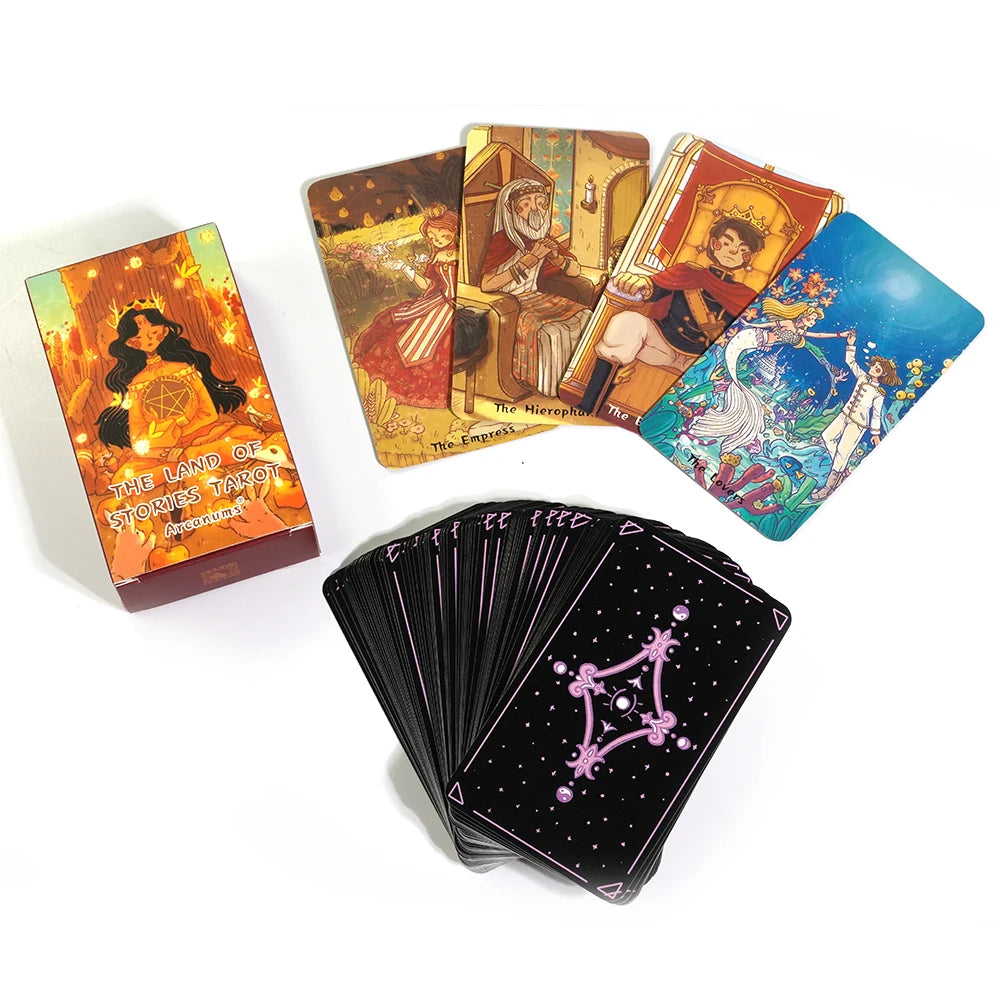 📖 The Land of Stories Tarot Oracle Deck – 78 Cards | English Edition | Fate and Divination | Family Party Board Game