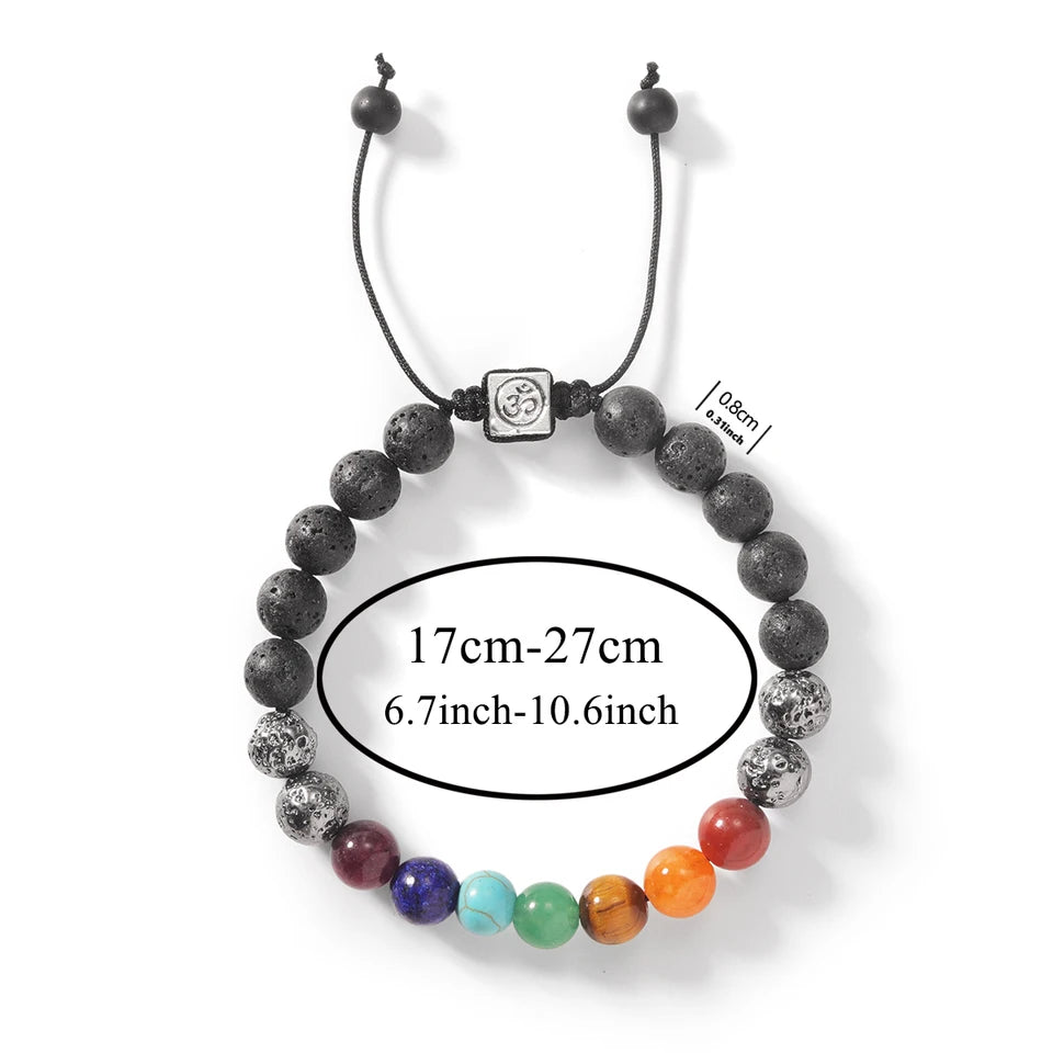 ✨ Healing Tiger Eye & Amethyst Gemstone 7 Chakra Beaded Bracelet – Yoga Stone Brazaletes Bangles for Women – Elegant Ladies’ Spiritual Jewelry